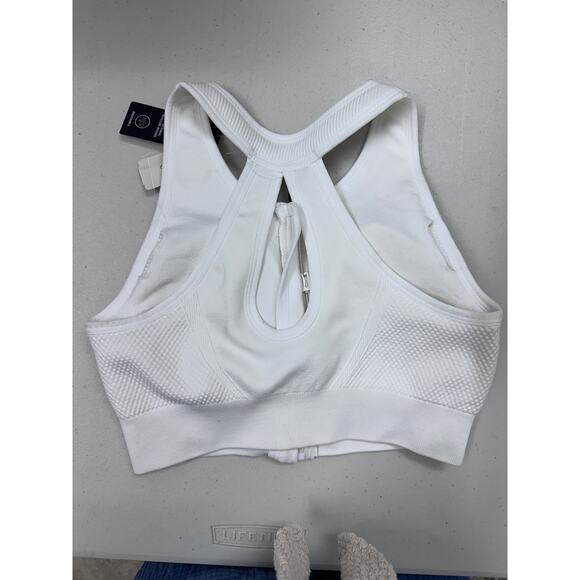 Soma sports bra white size small front zipper medium to high impact athletic - Picture 2 of 3